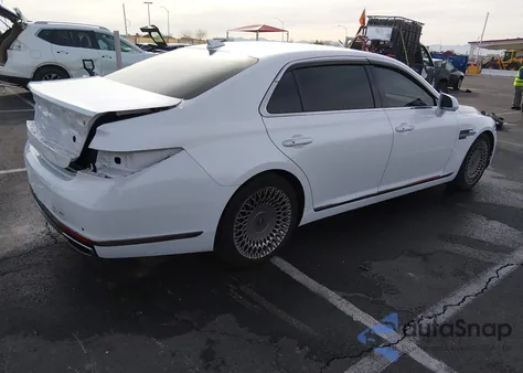 2020 Genesis G90 5.0 Ultimate Awd z USA, uszkodzony, nr VIN KMTF54PH2LU080821